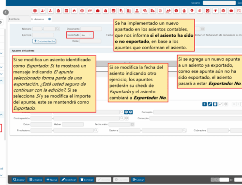 725. Gestión de asientos – Indicador de asiento exportado