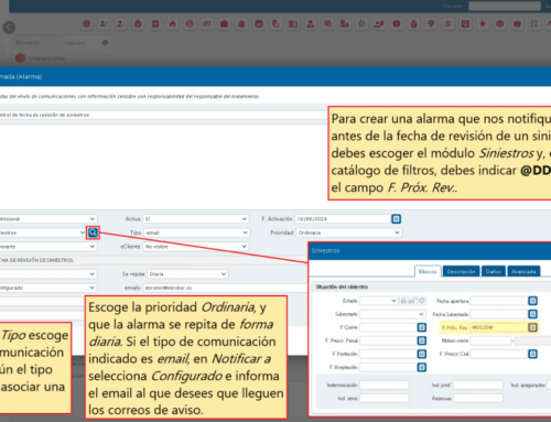 726. Comunicaciones programadas (Alarmas) – Control de siniestros por fecha de revisión