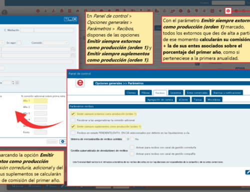 727. Parámetros – Emitir siempre extornos/suplementos como producción (orden 1)