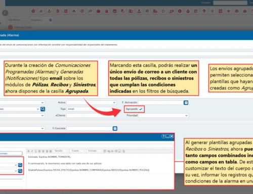 746. Comunicaciones Programadas (Alarmas) y Generadas (Notificaciones) – Envío de correos agrupados a clientes