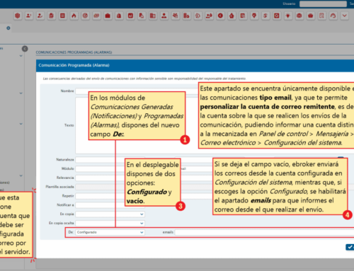 749. Notificaciones Programadas (Alarmas) y Generadas (Notificaciones) – Personalización de correo del remitente