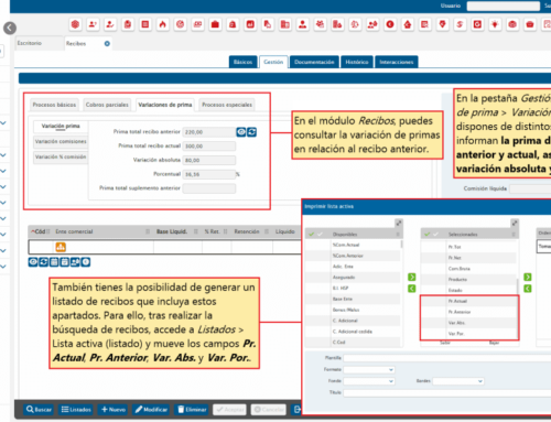 750. Recibos – Variación de prima con recibo anterior