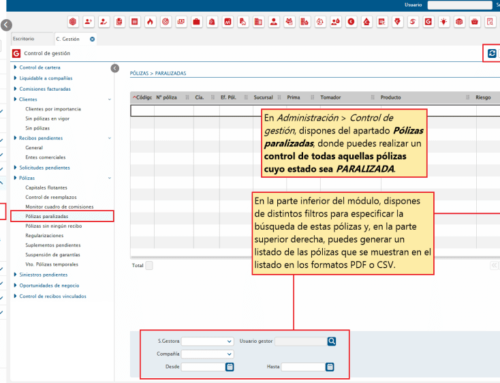 751. Control de gestión – Pólizas paralizadas