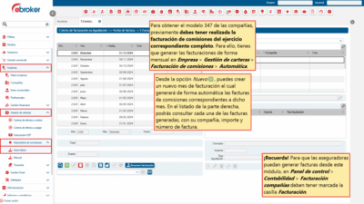 753 – Facturación de comisiones automática